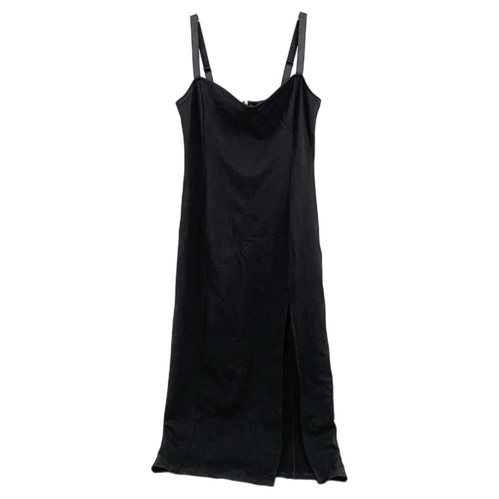 Babaton Black Sleeveless Midi Dress with Side Slit | Size 10